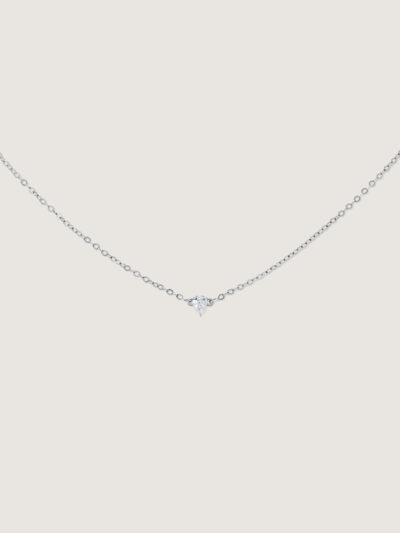 Pear Diamond Necklace (White Gold)