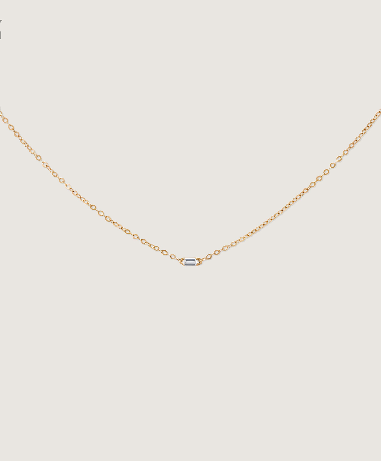 Baguette Diamond Necklace (Rose Gold) - Image 3