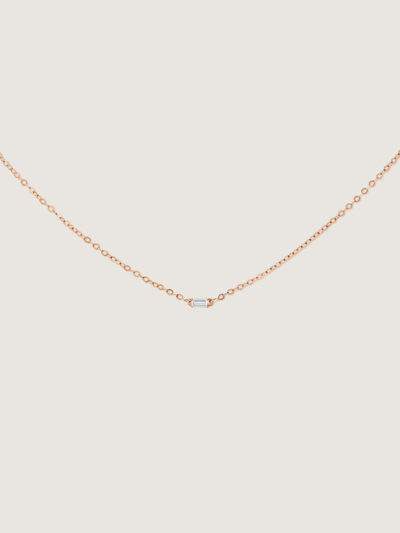 Baguette Diamond Necklace (Rose Gold)