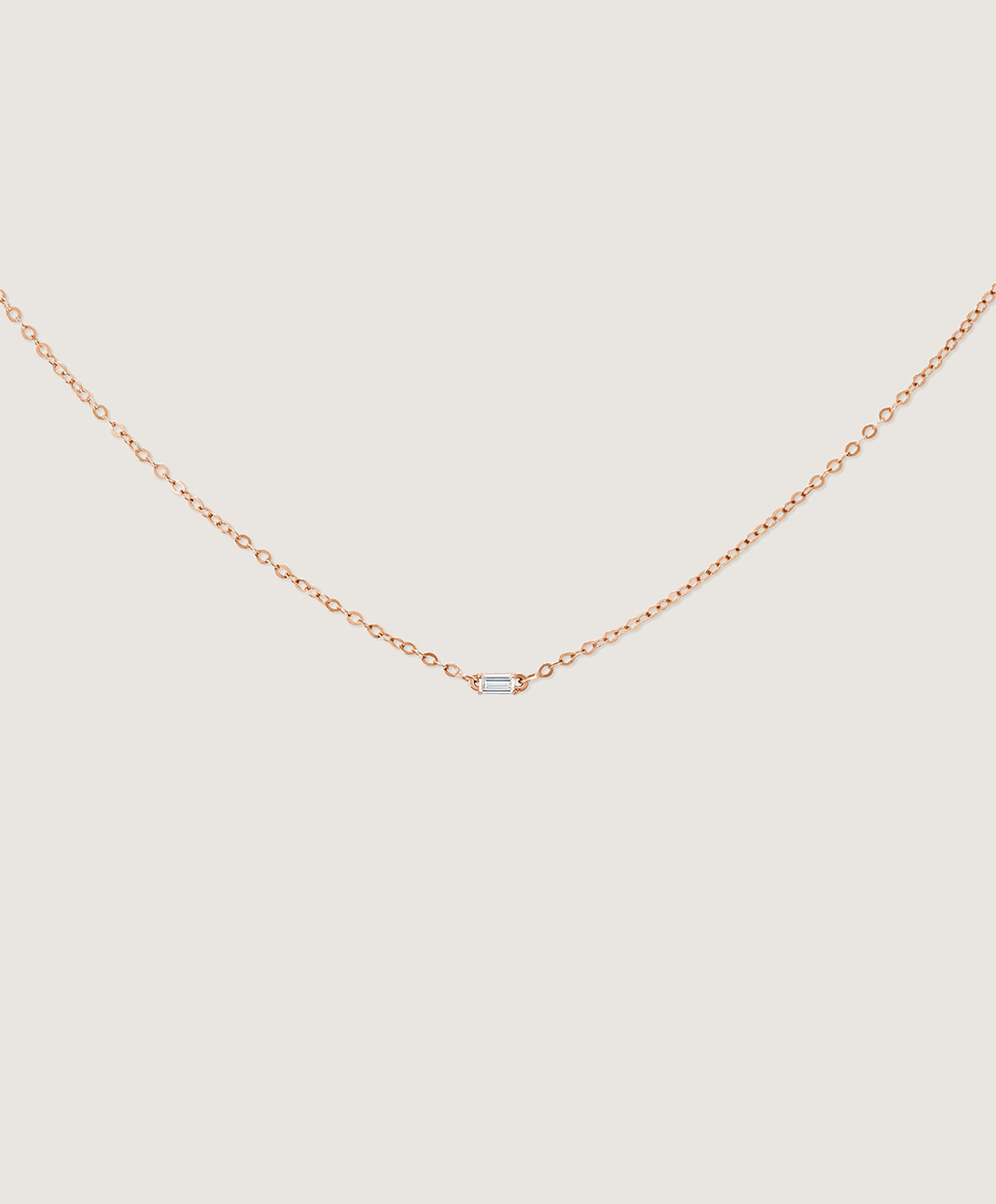 Baguette Diamond Necklace (Rose Gold)