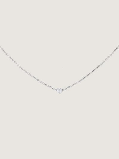 Heart Diamond Necklace (White Gold)