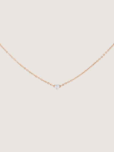 Heart Diamond Necklace (Rose Gold)