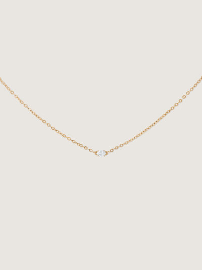 Oval Diamond Necklace (Yellow Gold)