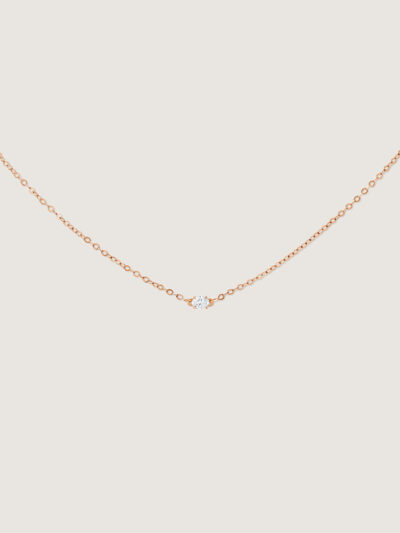 Oval Diamond Necklace (Rose Gold)