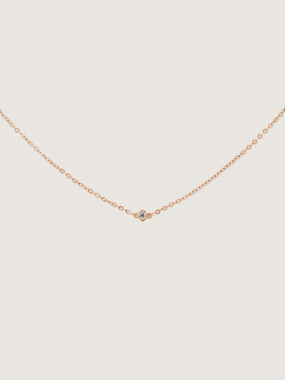 Round Diamond Necklace (Rose Gold)