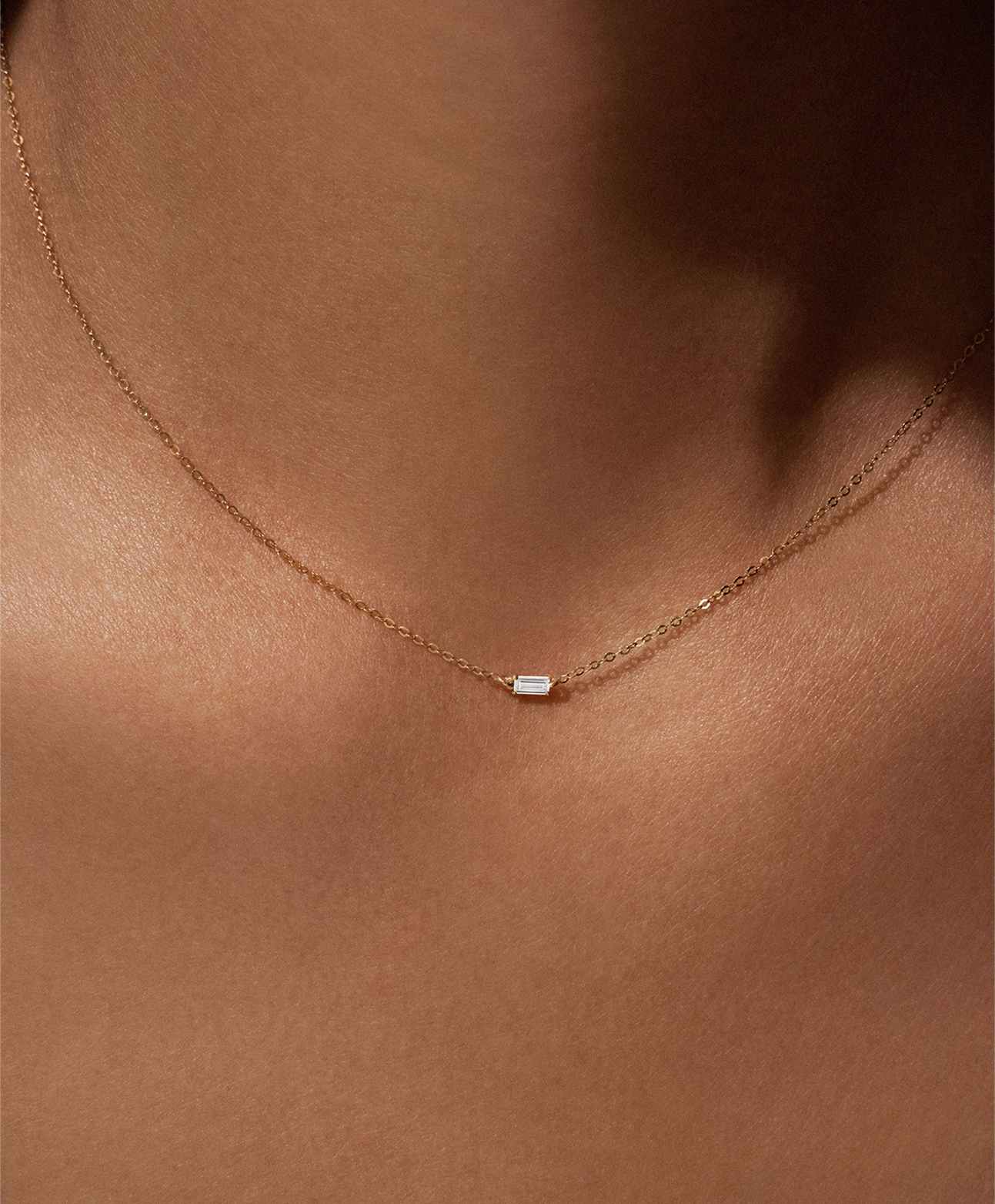 Baguette Diamond Necklace (Rose Gold) - Image 4