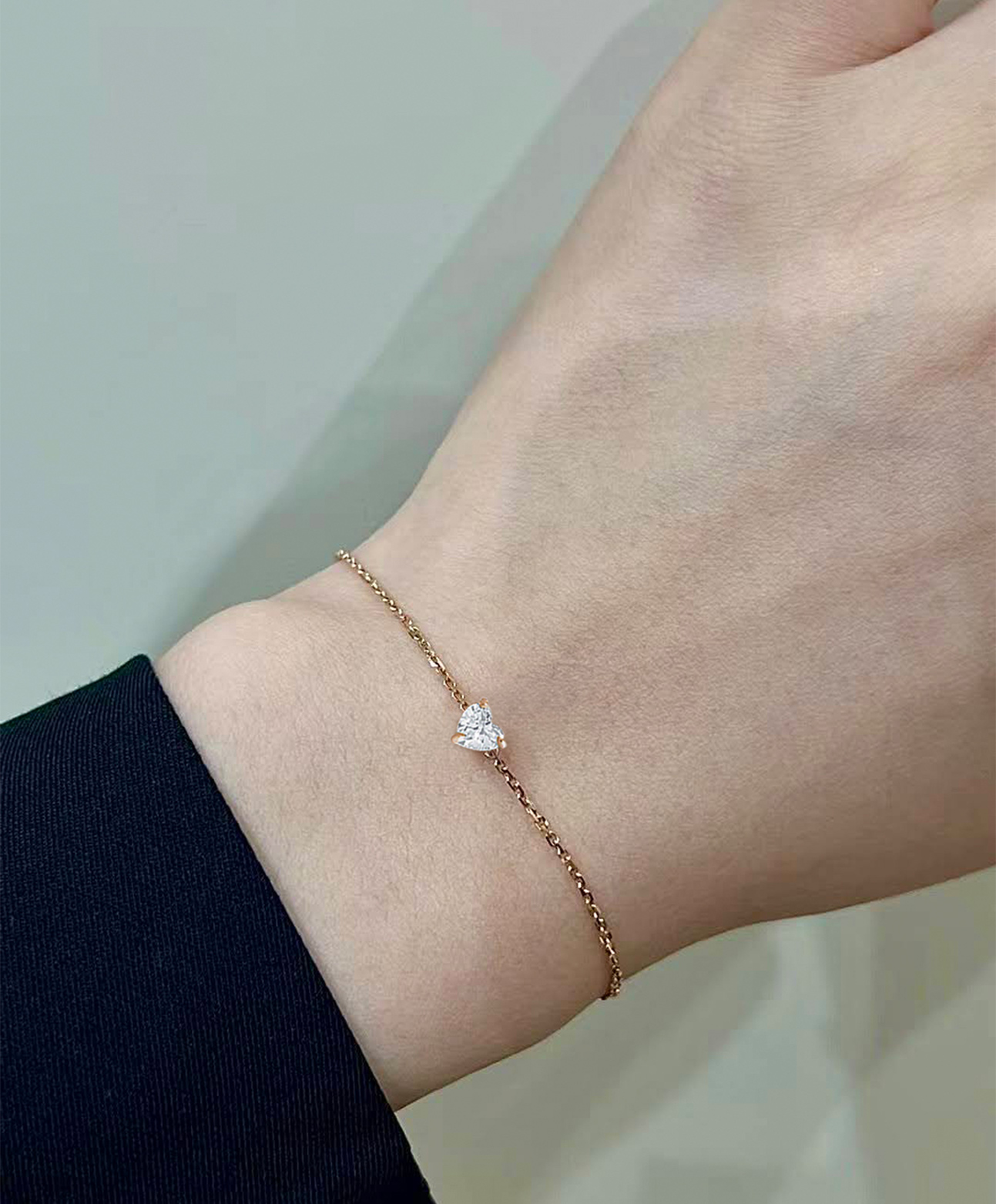 Heart Diamond Bracelet (Rose Gold) - Image 4