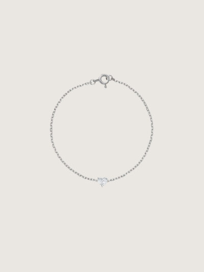 Heart Diamond Bracelet (White Gold)